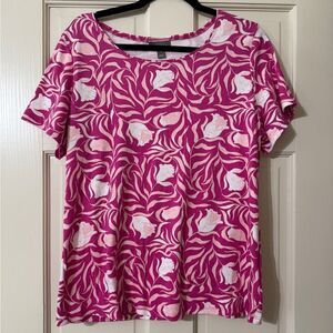 Women’s Style & Co Pink and White Patterned Women's Top XL